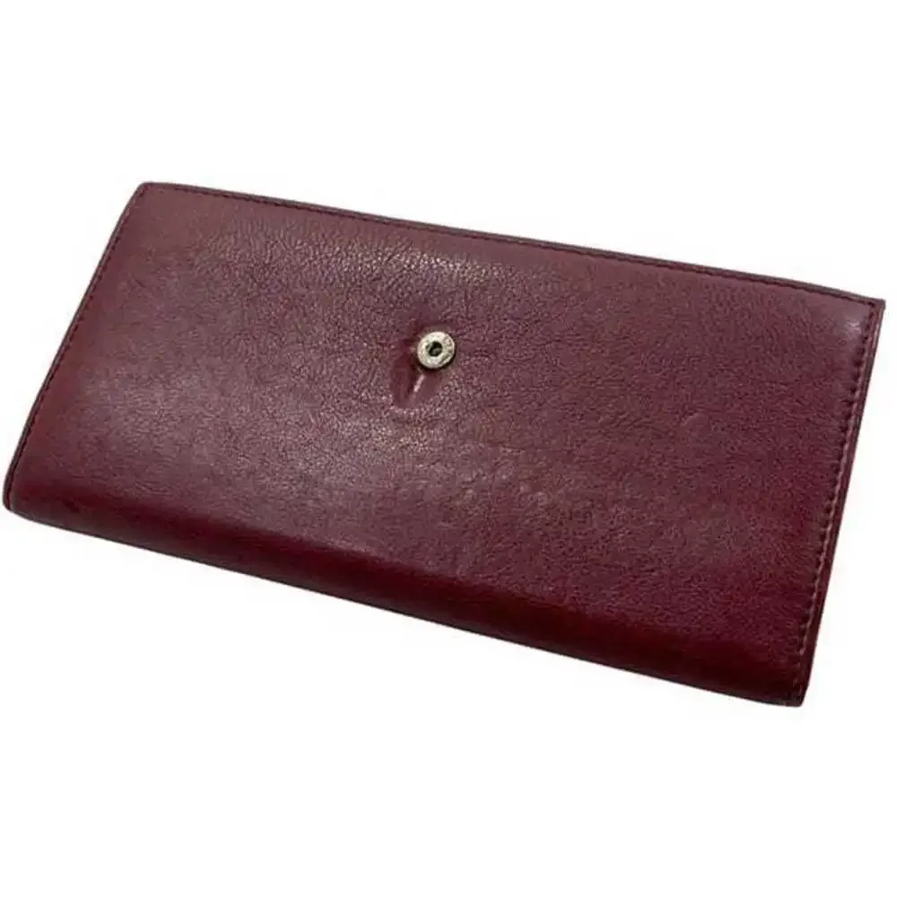 CHANEL Red Leather Logo Wallet